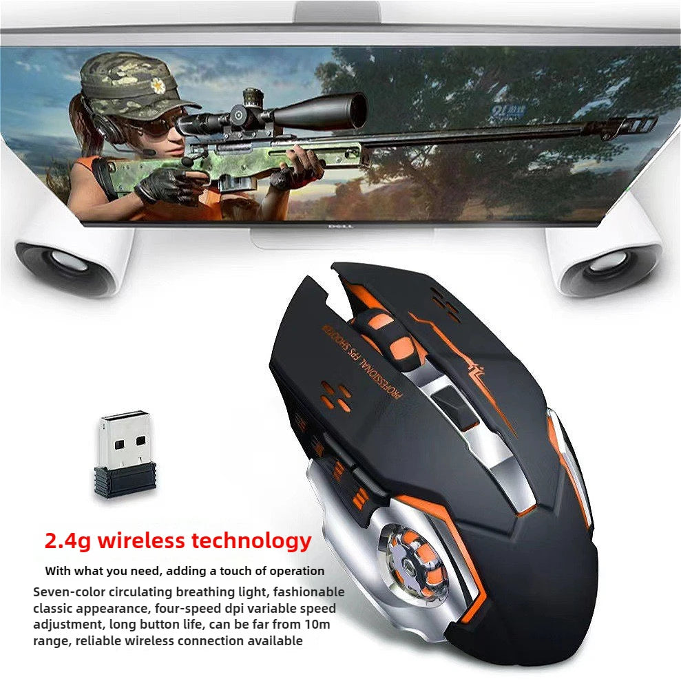 Rechargeable Wireless Gaming Mouse Bluetooth USB E-Sports Backlight