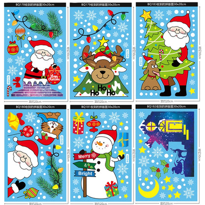 Santa & Reindeer Christmas Window Clings