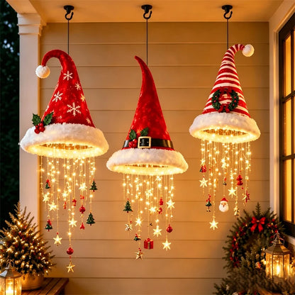 Lighted Santa Hat Christmas Chandelier