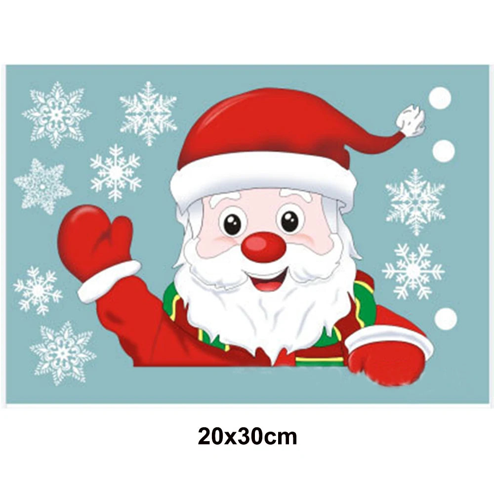 Santa & Reindeer Christmas Window Clings