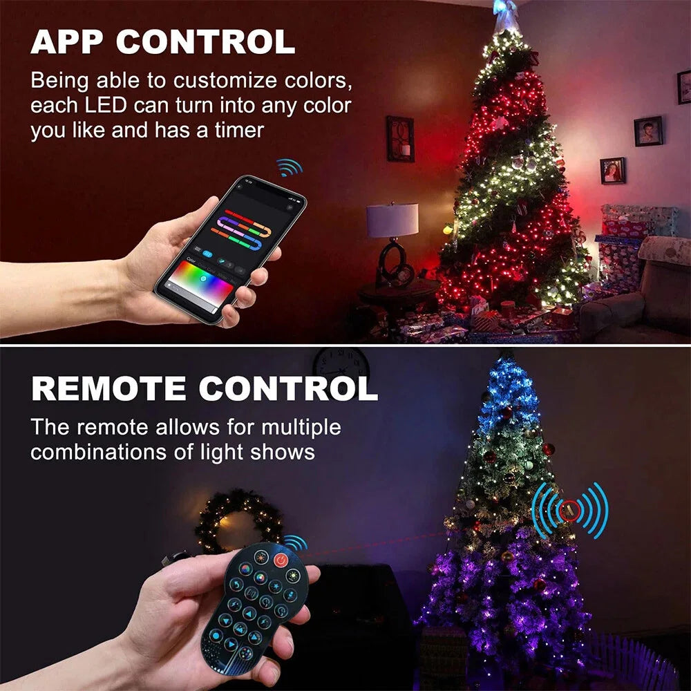 Smart Christmas Tree Lights with Star Topper