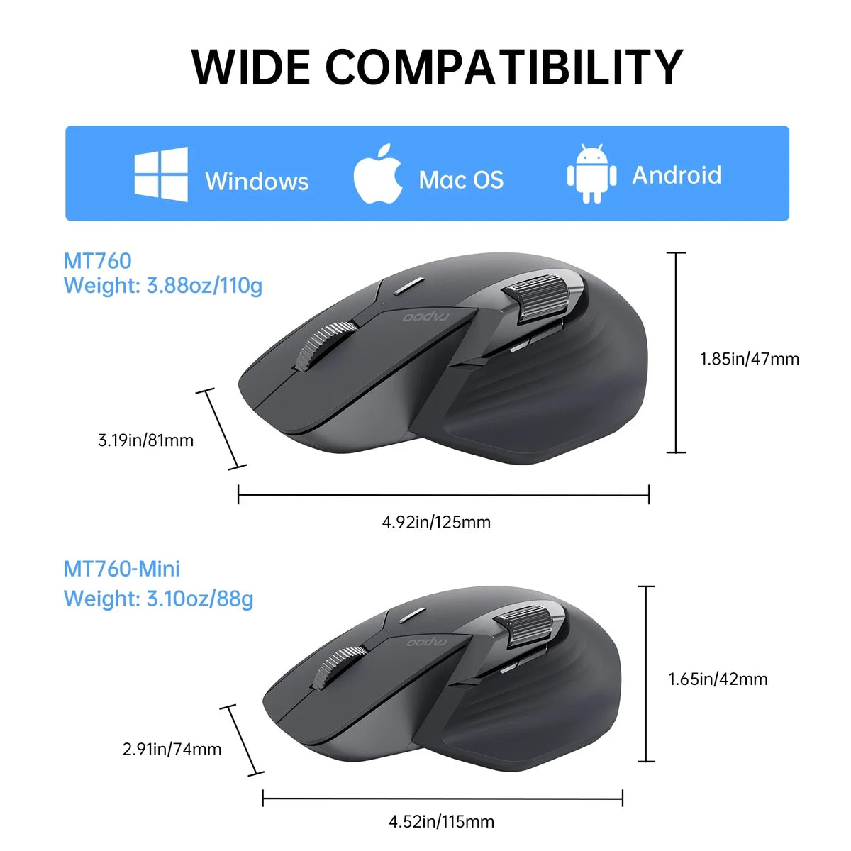Rapoo MT760 Wireless Multi-Device Mouse