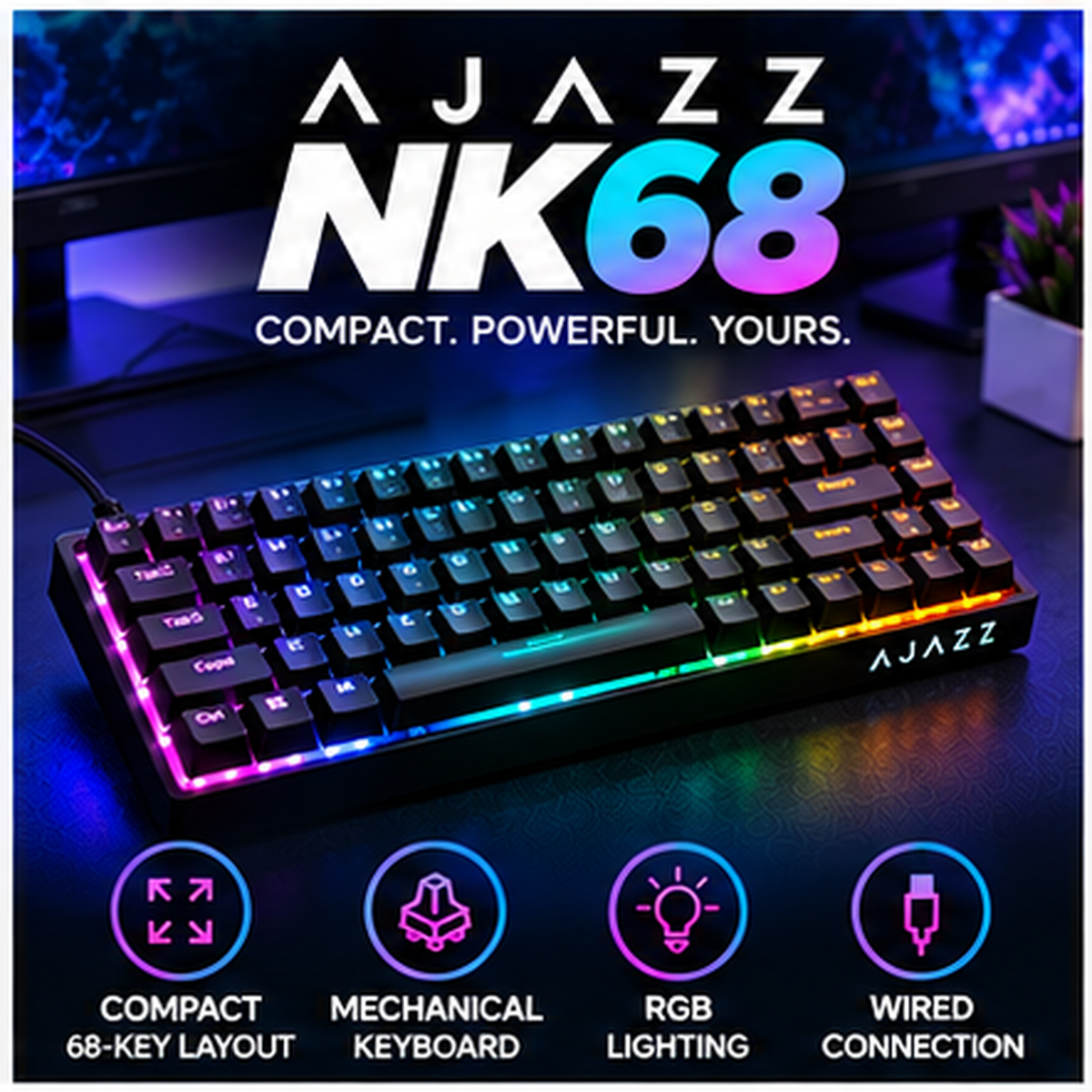 AJAZZ NK68 compact RGB mechanical keyboard