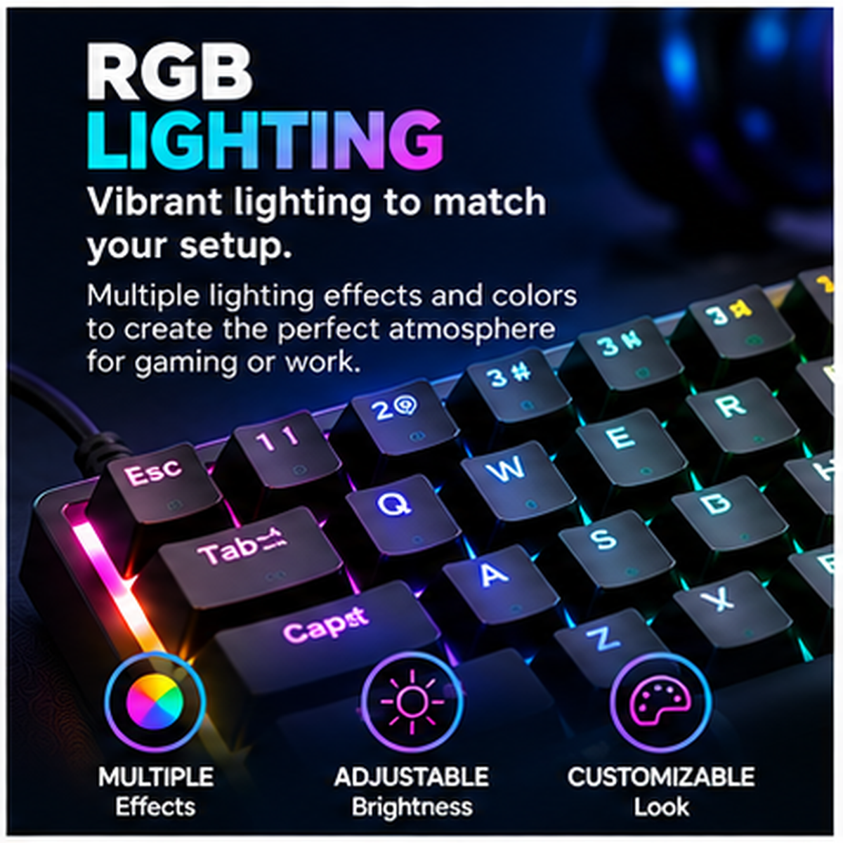 AJAZZ NK68 RGB lighting