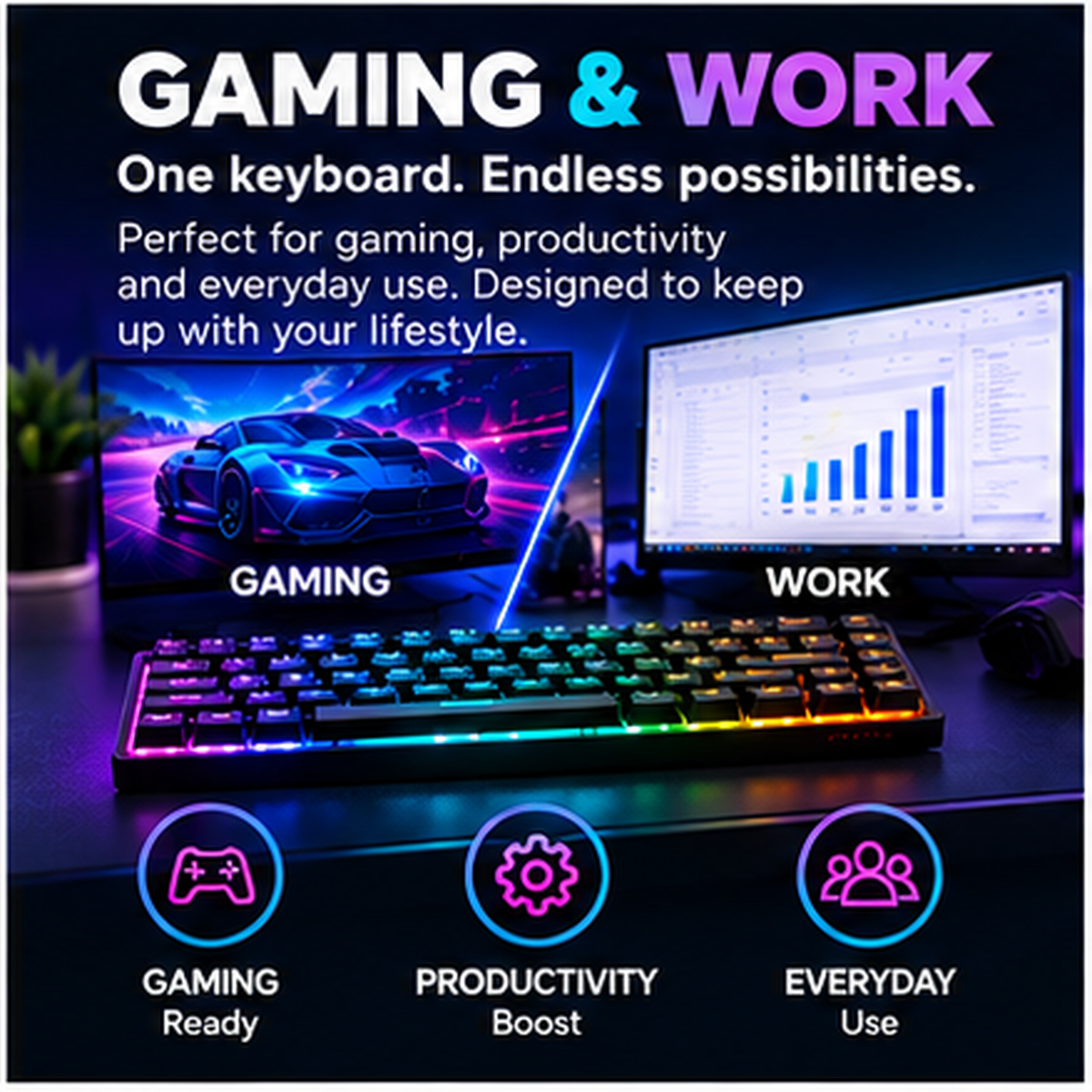 AJAZZ NK68 gaming and work keyboard