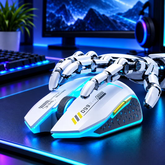 KEBIDUMEI dual-mode wireless gaming mouse white RGB