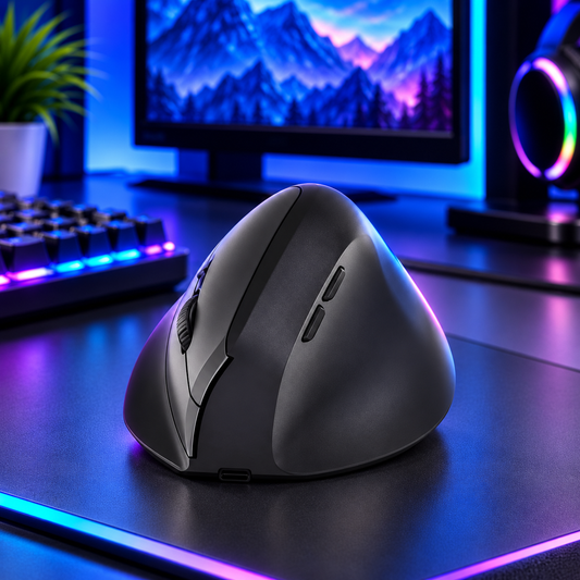 KEBIDUMEI Bluetooth vertical ergonomic wireless mouse black