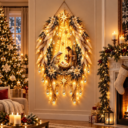 Lighted Nativity Wall Decor