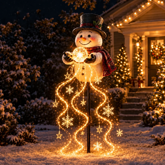 Snowman Magic Fountain LED Garden Light