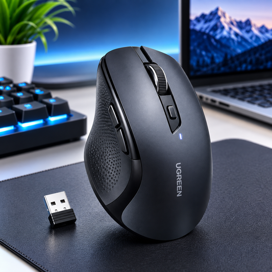 UGREEN 2.4G wireless ergonomic mouse black